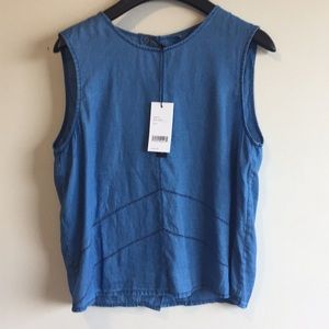 J Brand Saia Sleeveless Linen Chambray Top NWT